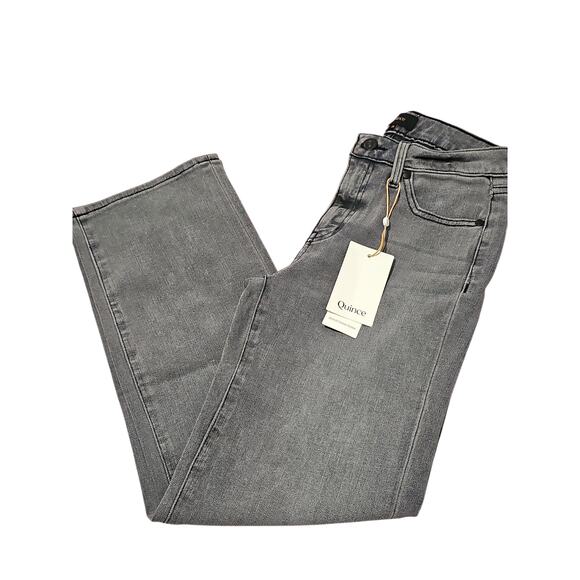 NWT Quince Bella Straight Leg Denim Womens 25 Gray Stretch Jeans - Picture 7 of 16